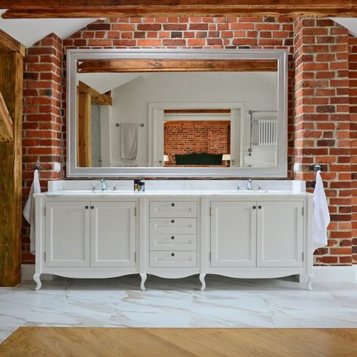 Meuble vasque double - AKAN-handmade furniture - à poser / en bois laqué / de style
