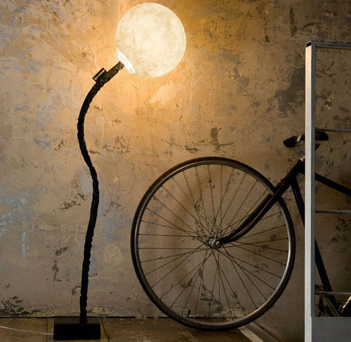 Lampe sur pied - MICRO LUNA PIANTANA - in-es artdesign - en nylon / en polycarbonate / en fonte