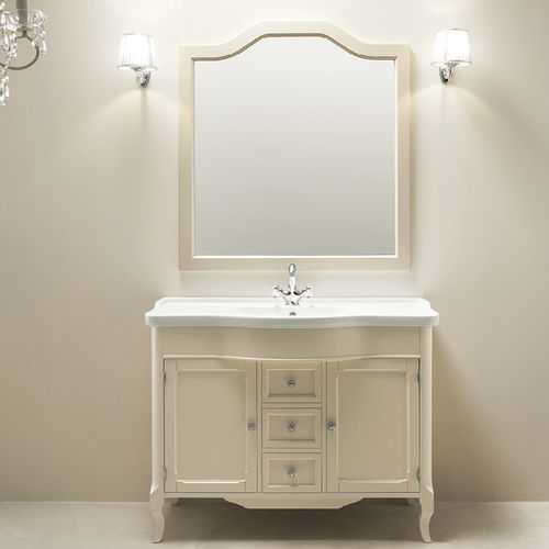 Meuble vasque à poser - SERENA - EBAN - en bois massif / en céramique / en quartz