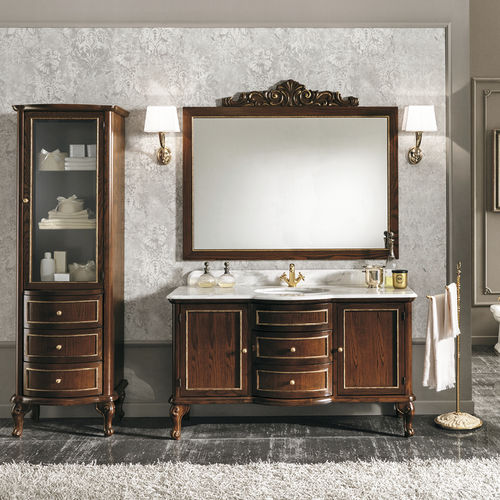 Meuble vasque à poser - SOFIA - EBAN - en bois massif / en céramique / en quartz