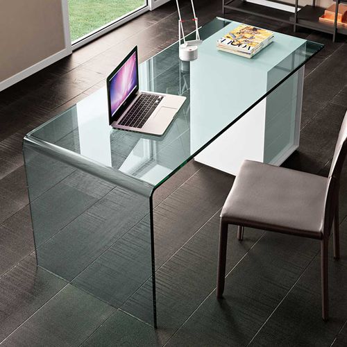 Bureau contemporain - RIALTO L  - FIAM ITALIA - en verre / sur mesure / pour le télétravail