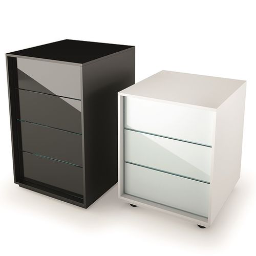 Caisson de bureau en bois - LUMINARE  - FIAM ITALIA - en verre / à 3 tiroirs / à 4 tiroirs