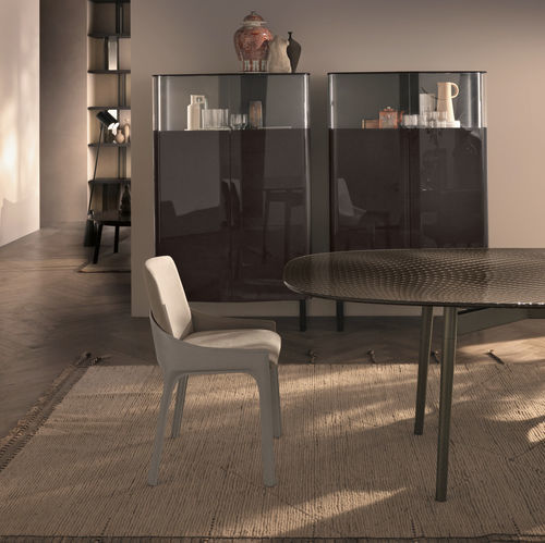 Chaise contemporaine - PLIÉ - FIAM ITALIA - d'intérieur / en cuir / bois