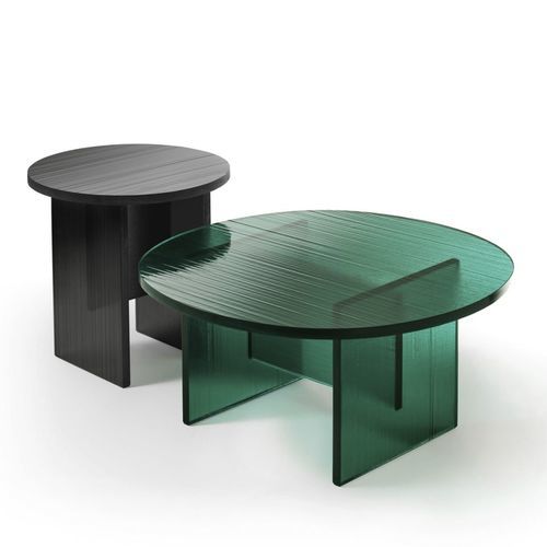 Table basse contemporaine - GLISS - FIAM ITALIA - en bronze / en verre / avec piètement en verre
