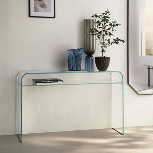 Console contemporaine - RIALTO - FIAM ITALIA - en verre bombé / avec piètement bombé / rectangulaire