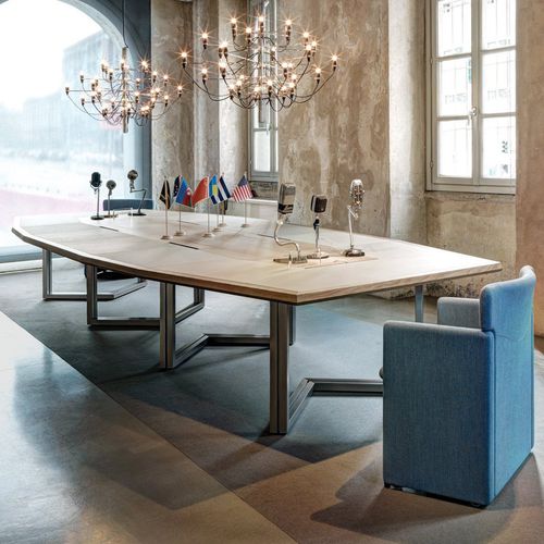 Table de réunion contemporaine - VARA T503 - TECNO - en chêne / octogonale / professionnelle