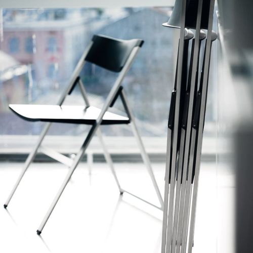 Chaise contemporaine - P08 - TECNO - d'intérieur / en acier inoxydable / en polyamide