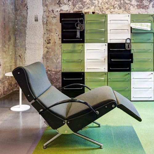 Chaise longue contemporaine - P40 - TECNO - en tissu / en cuir / en métal