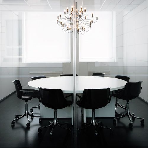 Table de réunion contemporaine - GRAPHIS - TECNO - en stratifié / ronde / professionnelle
