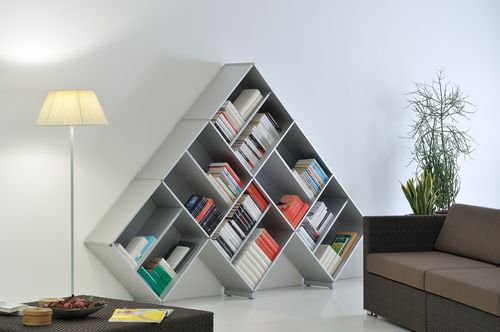 Bibliothèque design original - PYRAMID_03 - Fitting - en métal / blanche