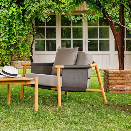 Fauteuil contemporain - HAMP - POINT - en mousse de polyuréthane / en Batyline® / en teck