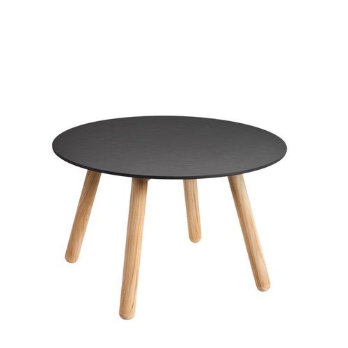 Table d'appoint contemporaine - ROUND - POINT - en teck / en porcelaine / ronde