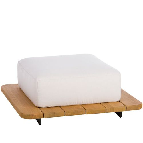 Ottoman contemporain - PAL - POINT - en teck / en aluminium laqué / en mousse
