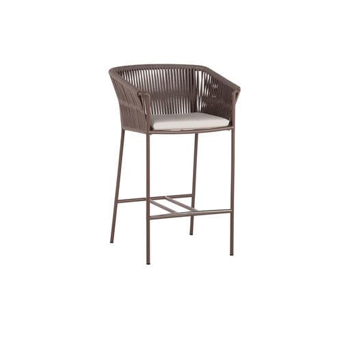 Chaise de bar contemporaine - WEAVE - POINT - d'intérieur / en aluminium laqué / en corde