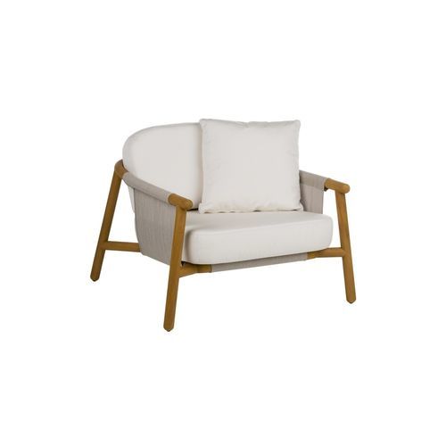Fauteuil contemporain - HAMP - POINT - en mousse de polyuréthane / en tissu / en teck