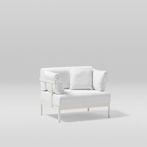 Fauteuil contemporain - LEGACY - POINT - en mousse de polyuréthane / en tissu / en aluminium peint
