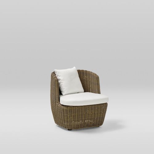 Fauteuil club contemporain - HERITAGE - POINT - en tissu / en aluminium laqué / club