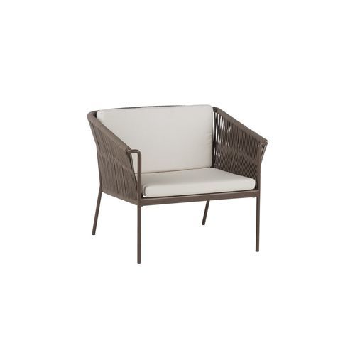 Fauteuil club contemporain - WEAVE - POINT - en tissu / en corde / en aluminium