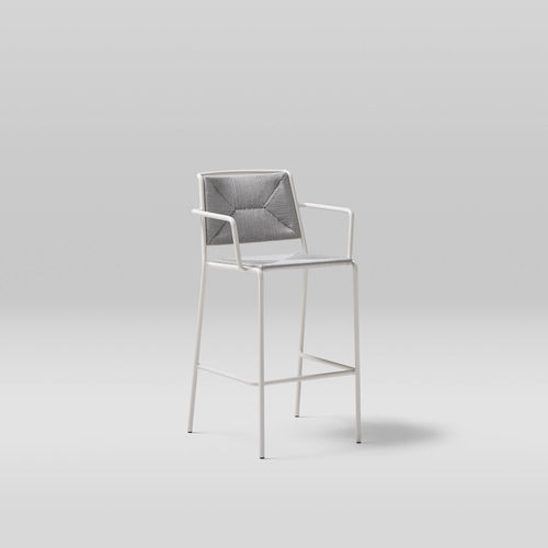 Tabouret de bar contemporain - ORIGIN - POINT - en corde / en aluminium / résistant aux UV