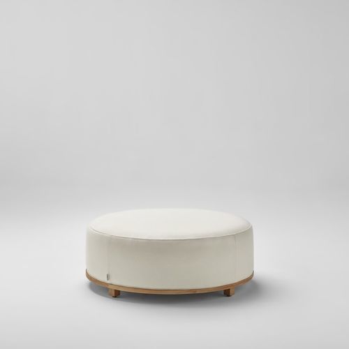 Pouf contemporain - FUP - POINT - en teck / en mousse / imperméable