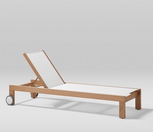 Chaise longue contemporaine - KHAN - POINT - en bois / en bois / inclinable