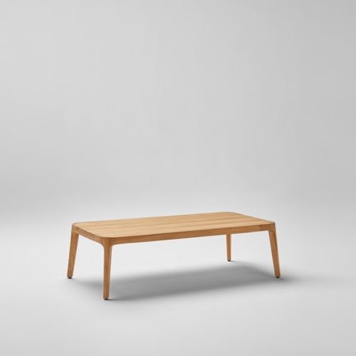 Table basse contemporaine - PARALEL - POINT - en teck / avec piètement en bois / rectangulaire