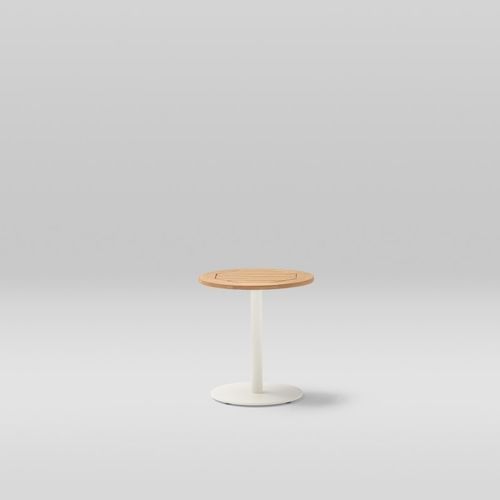 Table basse contemporaine - LIS - POINT - en aluminium peint / en teck / avec piètement en aluminium