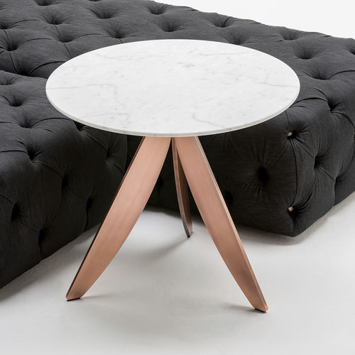 Table basse contemporaine - CIRCUS - BERTO - en acier cuivré / en marbre / ronde