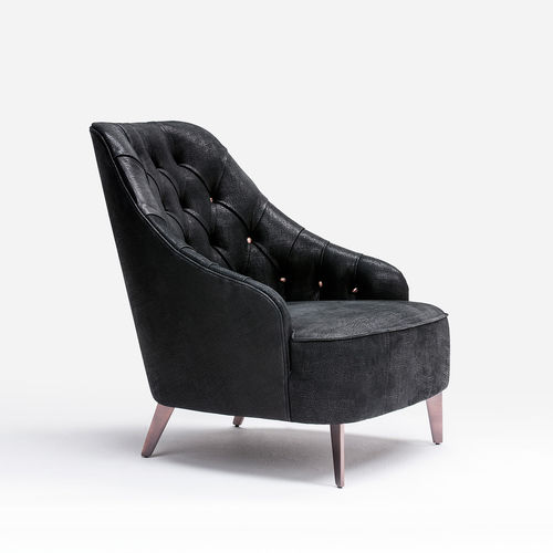 Fauteuil contemporain - EMILIA - BERTO - en cuir / tapissé / sur mesure