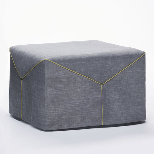 Pouf contemporain - AL - BERTO - en tissu / en cuir / avec revêtement amovible