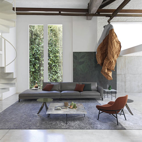 Canapé modulable - TIME BREAK - BERTO - contemporain / en cuir / gris