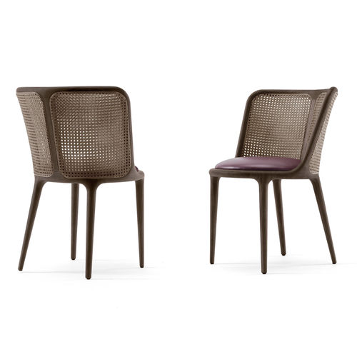 Chaise contemporaine - CHERIE - BERTO - d'intérieur / en cuir / en paille