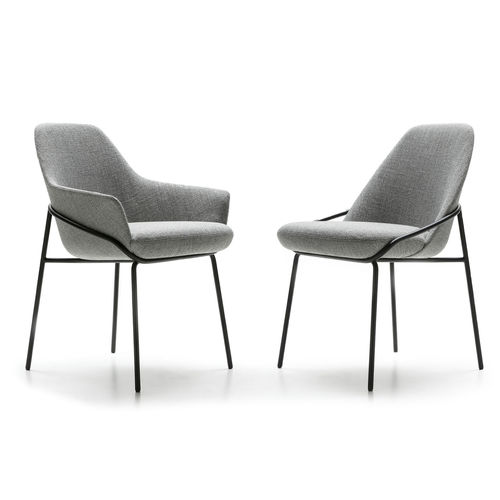 Chaise contemporaine - JACKIE - BERTO - d'intérieur / en tissu / avec piètement en métal