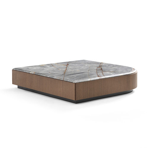 Table basse contemporaine - STAGE - BERTO - en marbre / avec piètement en noyer / avec piètement en frêne