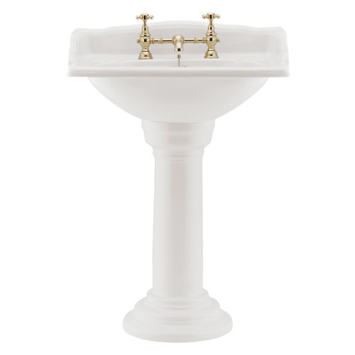 Vasque sur pied - 2000/2001/2002/2003 - GENTRY HOME - en porcelaine / rectangulaire / classique