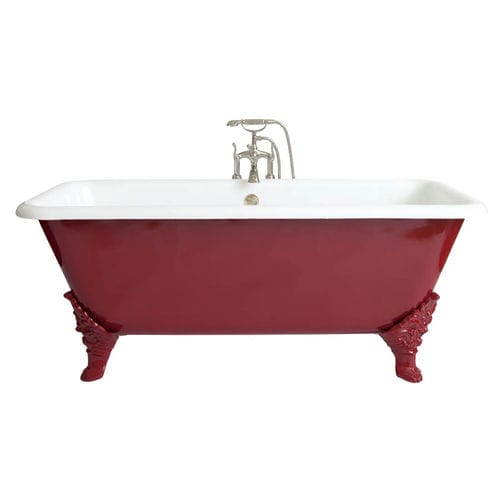 Baignoire sur pieds - BEXLEY - GENTRY HOME - en fonte / blanche / rouge