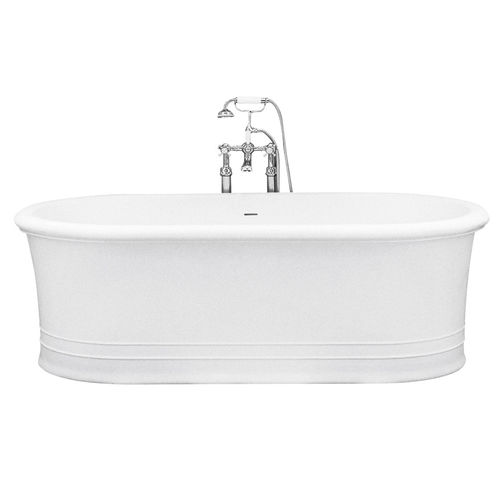 Baignoire ovale - MANHATTAN - GENTRY HOME - à poser / en composite quartz / blanche