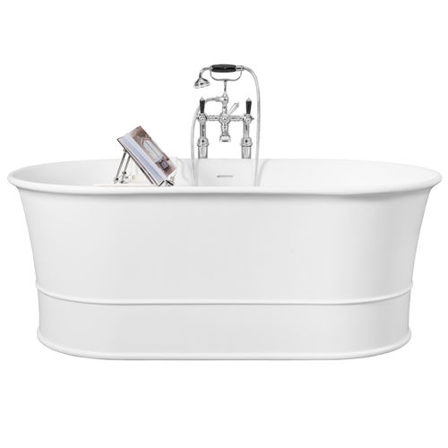 Baignoire ovale - JACQUELINE - GENTRY HOME - à poser / en composite quartz / blanche