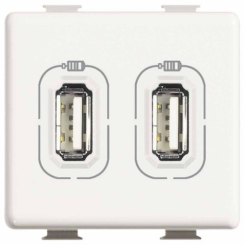 Prise USB - AM5285C3 - Bticino - double / murale / classique