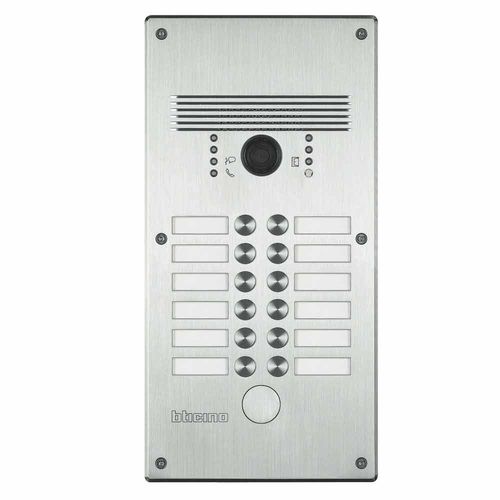 Platine de rue en inox - 308003 - Bticino - en aluminium / blanc / mural