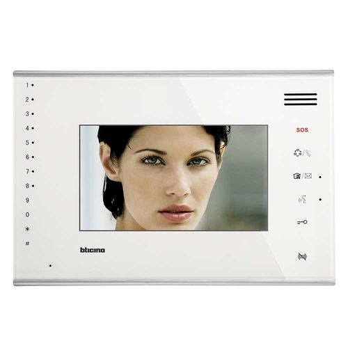 Visiophone blanc - 322050 - Bticino - encastrable / d'intérieur / à écran couleur