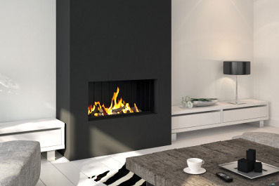 Cheminée à gaz - KOMBIFIRE - dim\'ora - multicombustible / à bois / à encastrer