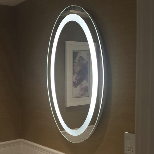 Miroir de salle de bain mural - OVALE - MONTELEONE - contemporain / ovale / blanc