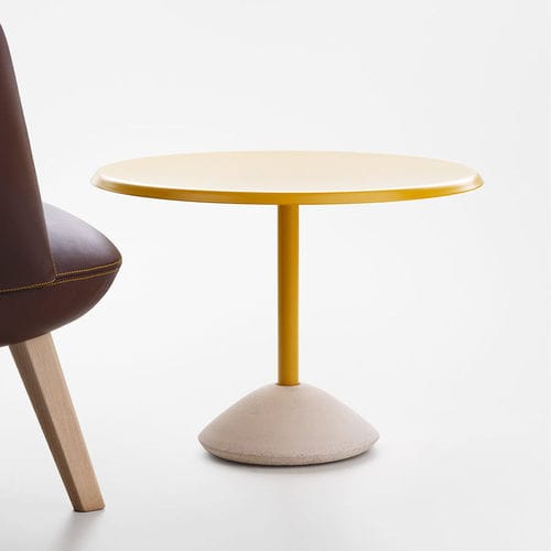 Table basse contemporaine - BABA - MAXDESIGN - en frêne / en acier / ronde