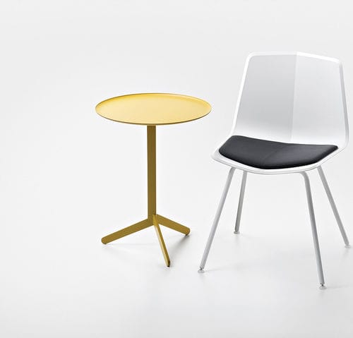 Guéridon contemporain - PIC  - MAXDESIGN - en MDF / en acier / rond