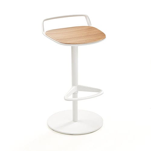 Tabouret de bar contemporain - APPIA WORK - MAXDESIGN - en cuir / en simili cuir / avec piètement en fonte d'aluminium