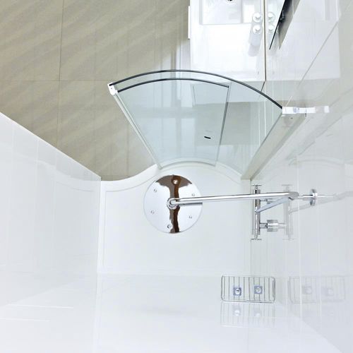 Receveur de douche en forme de P - LUMIN8  - Roman - à poser / en Solid Surface