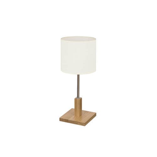 Lampe de table - ACACIA - BROSSIER SADERNE - en métal chromé / en métal poli / en lin