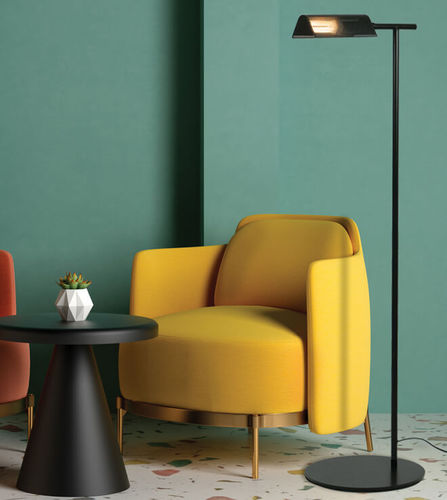 Lampe sur pied - LEONARD - BROSSIER SADERNE - en métal laqué / en métal perforé / contemporaine