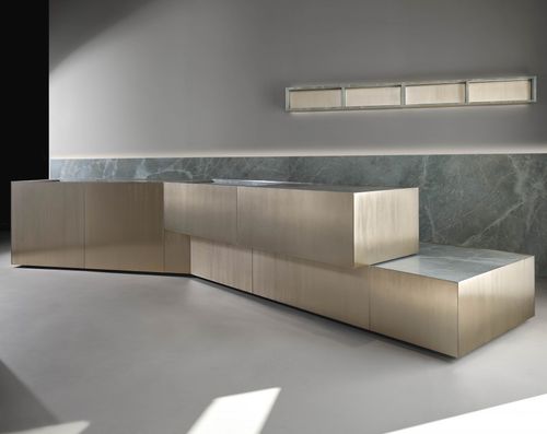Cuisine contemporaine - maya - minotti cucine - en aluminium / sans poignée / marron